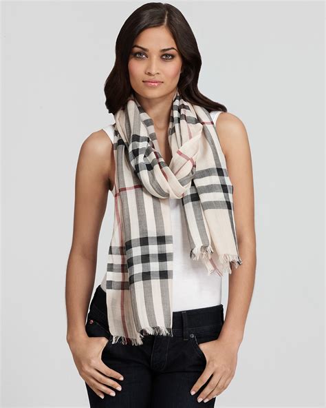 bloomingdales burberry silk scarf|burberry check wool scarf.